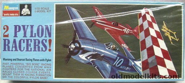 Monogram 1/72 2 Pylon Air Racers - F8F and P-51B with Racing Pylon Stand, PA218-150 plastic model kit